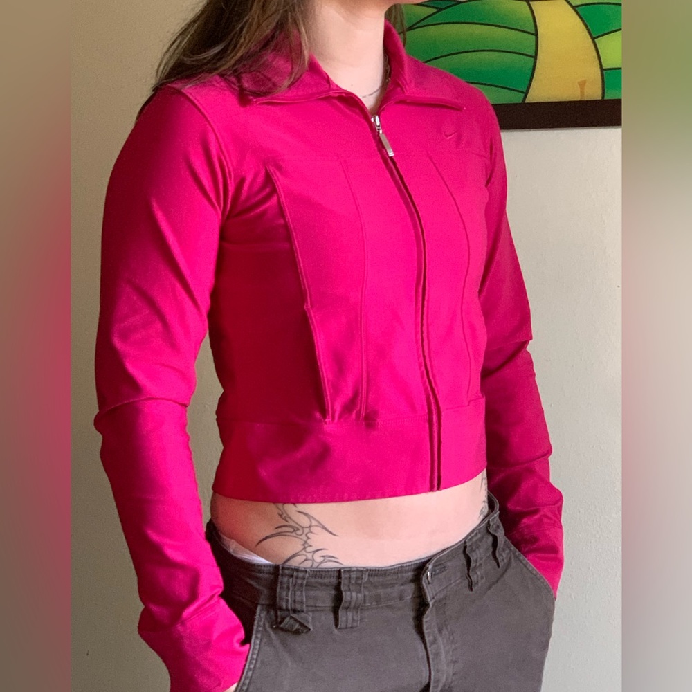 Nike Cropped Pink Zip up